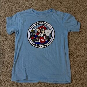 Mario Kart Kids Graphic Tee Blue Nintendo T-Shirt Gaming Size Small (6/7)